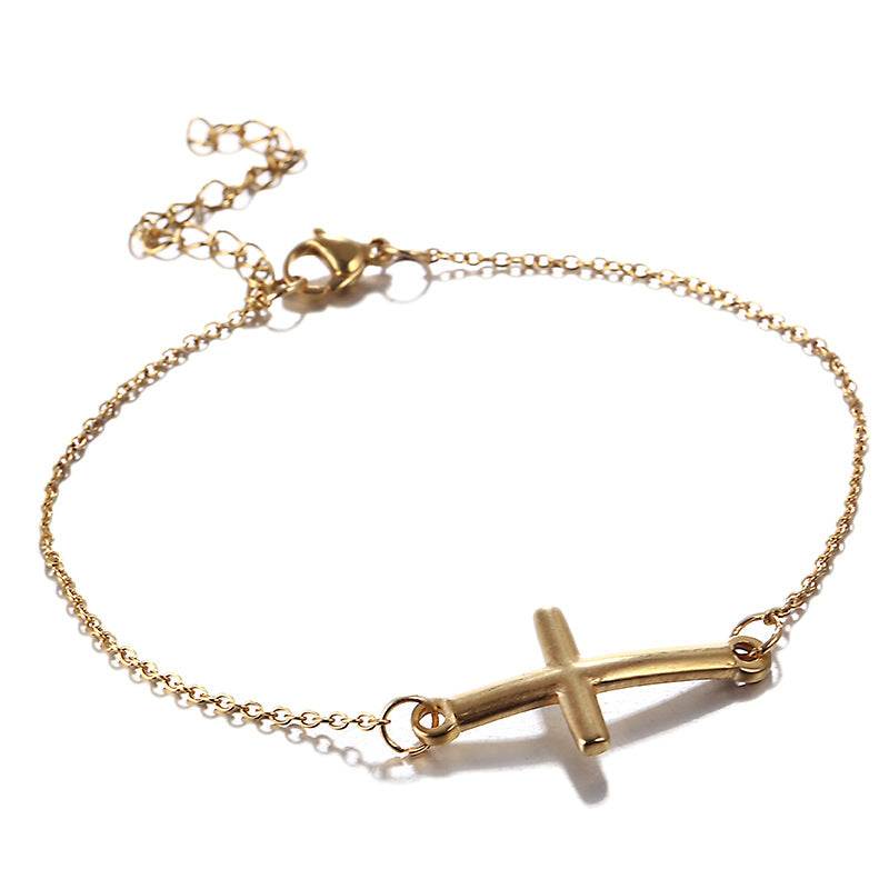 Stainless steel cross bracelet